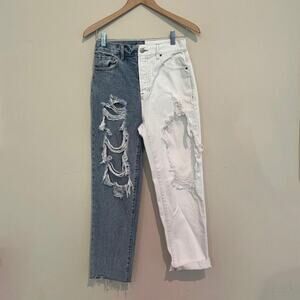 Pacsun Women's two toned ripped high rise straight jeans size 26